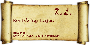 Komlósy Lajos névjegykártya