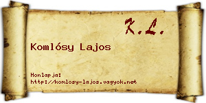 Komlósy Lajos névjegykártya
