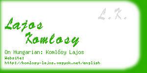 lajos komlosy business card