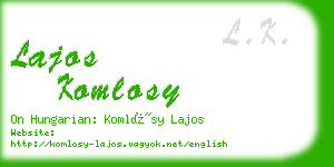 lajos komlosy business card